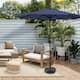 Holme 9-foot Patio Umbrella with Tilt-and-Crank with Black Base Weight Stand Included