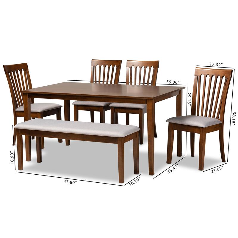 Minette Modern and Contemporary 6-Piece Dining Set