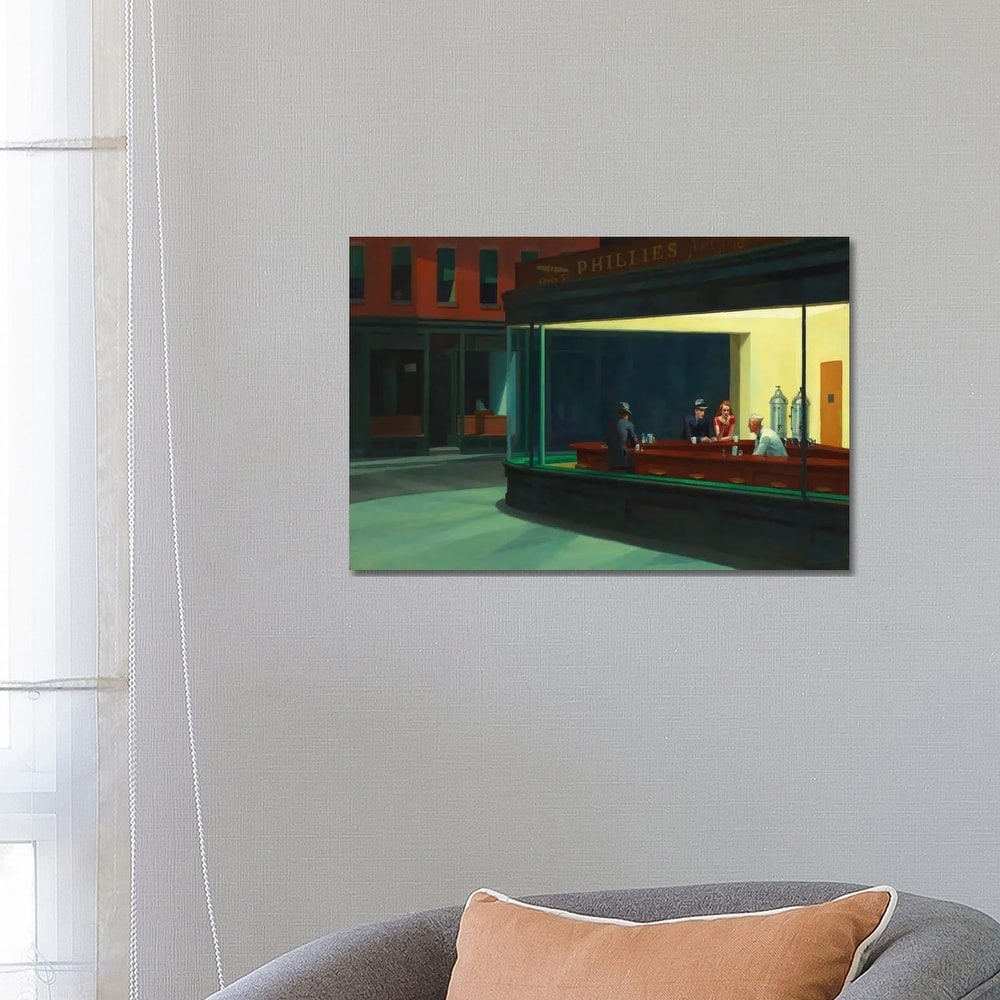 iCanvas "Nighthawks, 1942" by Edward Hopper Canvas Print