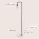 preview thumbnail 4 of 21, JONATHAN Y Haines 60" Minimalist Edison Metal/Marble Floor Lamp, Gold