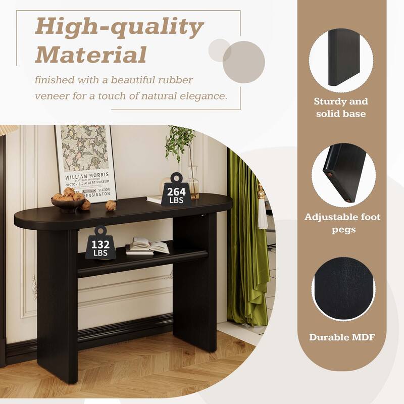 Elegant Minimalist Console Table with Shelf for Entryway