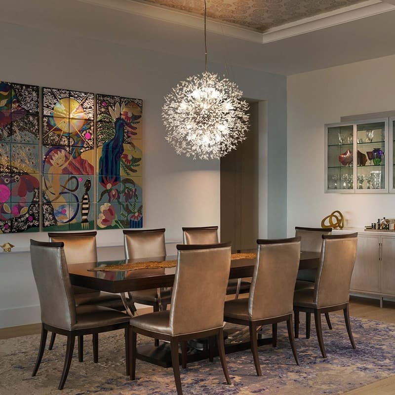 8/9/12/16-Light Modern Linear Sputnik Globe Pendant Starburst Firework Crystal Chandelier - 16-Lights - Silver