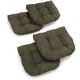 preview thumbnail 25 of 62, 19-inch U-Shaped Microsuede Chair Cushion (Set of 1, 2, or 4) Set of 4 - Hunter Green