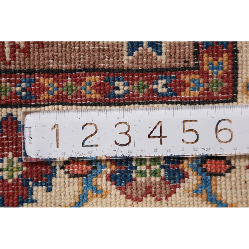 Geometric Kazak Accent Foyer Rug Hand-Knotted Wool Carpet - 2'0"x 3'0"
