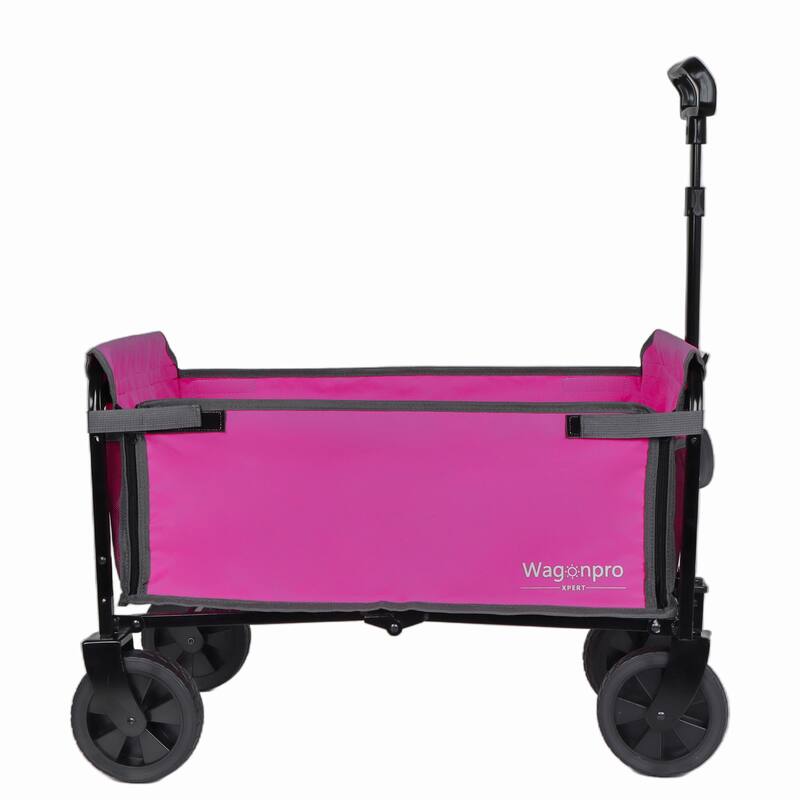 All-in-One Convertible Folding Trolley with Bench Seat & Dog Leash - Heavy Duty 4-Wheel Utility Cart