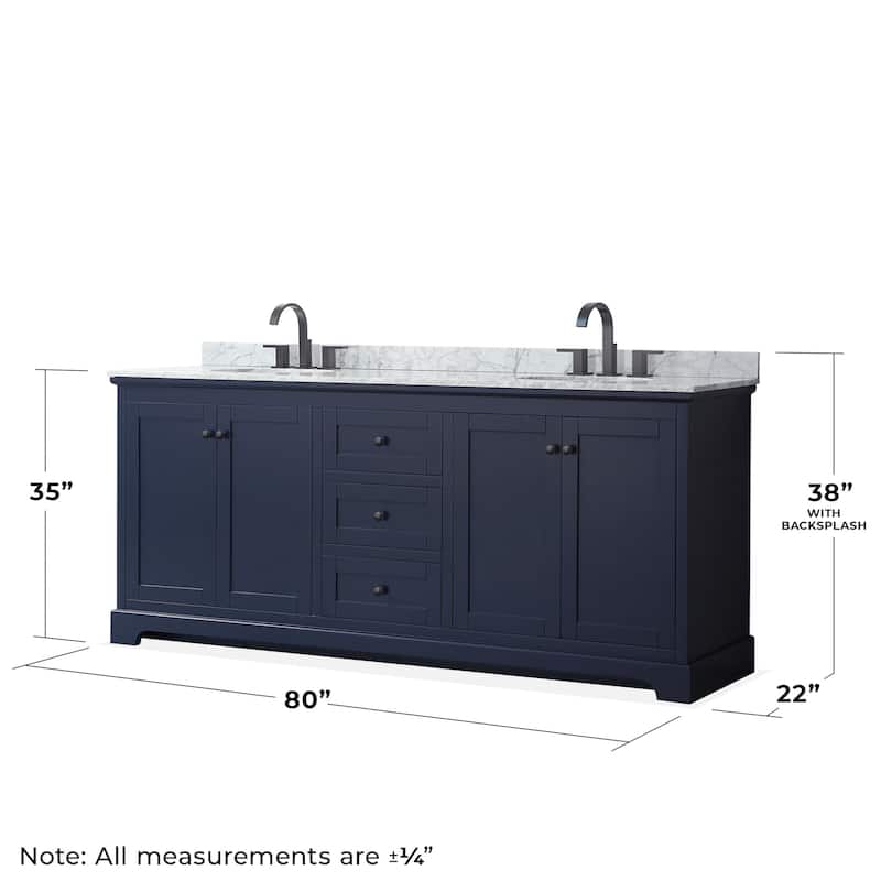 Wyndham Collection Avery 80" Free Standing Double Basin Vanity Set
