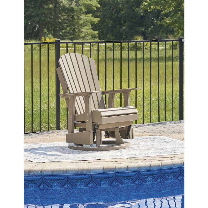 Signature Design by Ashley Hyland wave Outdoor Swivel Glider Chair - 30.88" W x 30.5" D x 41.63" H - Brown