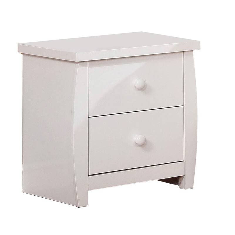White 2 Drawer 19 in. W Nightstand with Sturdy Hardware and Ample Storage