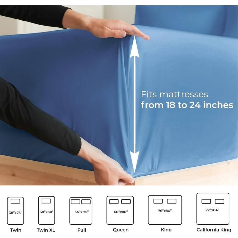 CGK Linens 6 Piece Extra Deep Pocket Microfiber Hotel Luxury Bed Sheets Set