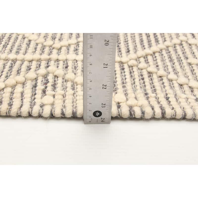 ECARPETGALLERY Braid weave Sienna Cream Wool Rug - 5'2 x 8'2