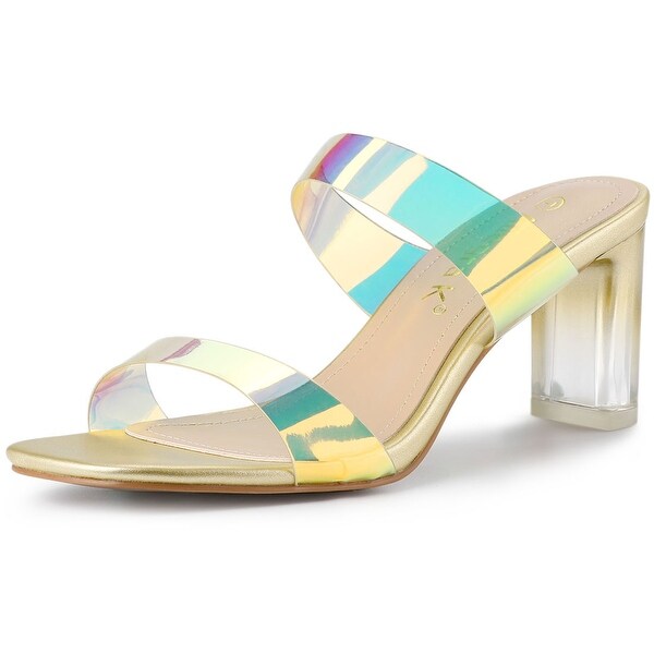 chunky heel clear sandals