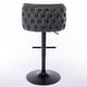 preview thumbnail 16 of 47, Modern PU Upholstered Bar Stools Set of 2, Adjustable Seat Height Swivel Bar Chair, Tufted Backrest Rivet Decorative Bar Stool