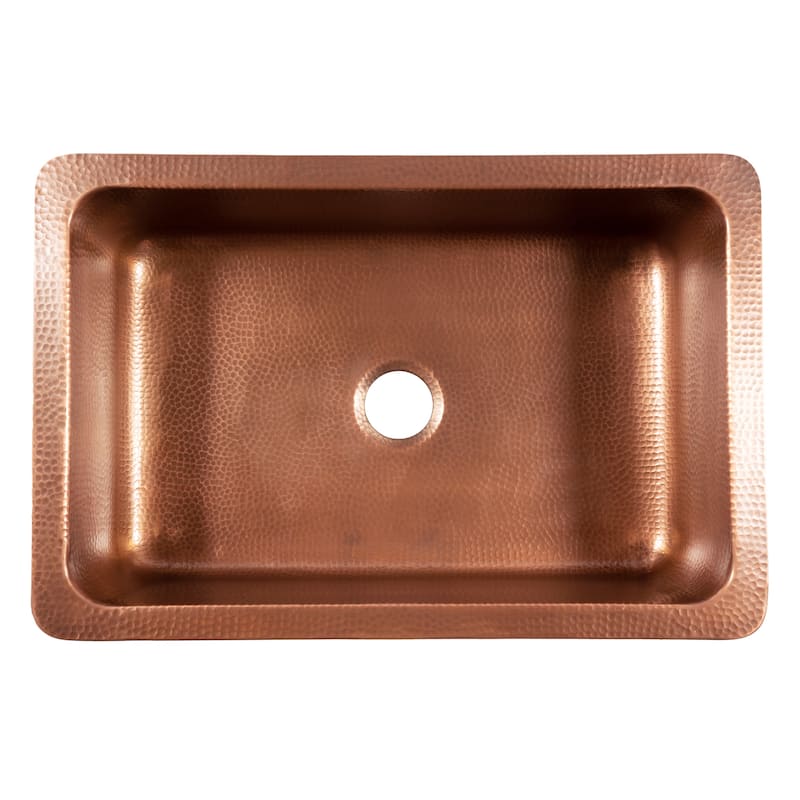 Adams Copper 33" Single Bowl Farmhouse Apron Front Undermount Kitchen Sink