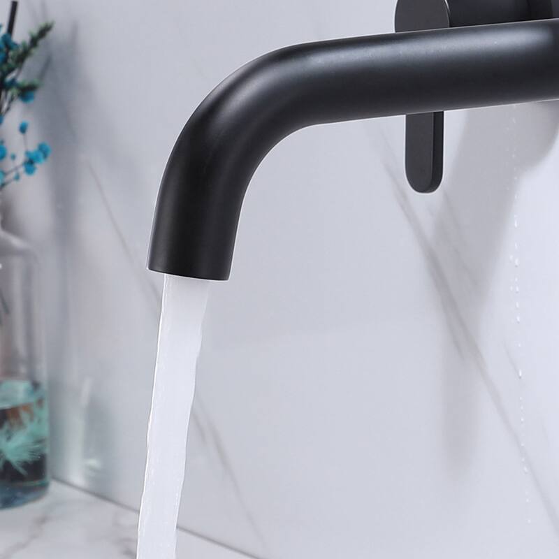 Modern Matte Black Two Handle Bathroom Faucet - 8.03-in W