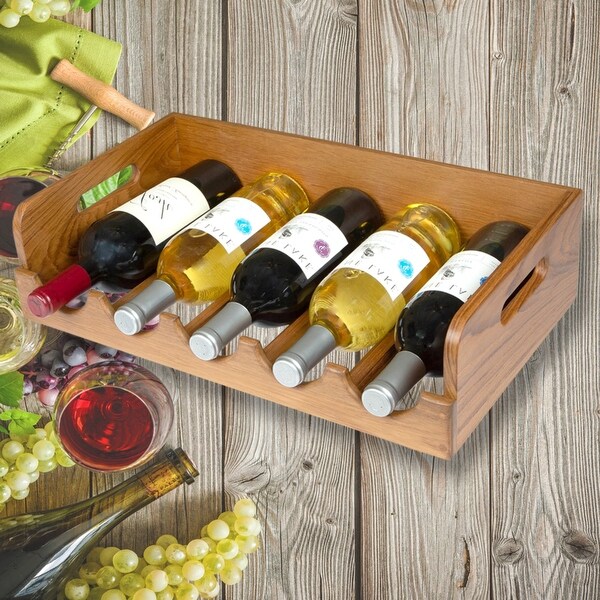 teak wine bottle holder