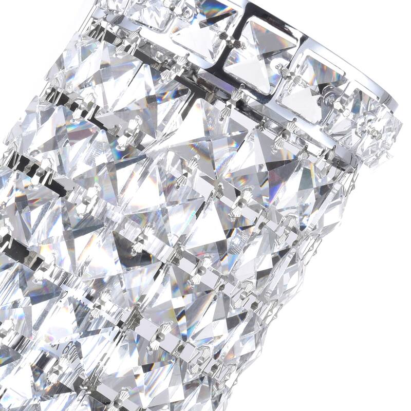 Colosseum 2 Light 5in Chrome Bathroom Sconce with Crystals