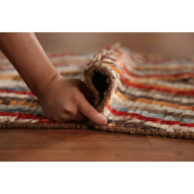 Chevron Style Moroccan Oriental Runner Rug Handmade Wool Carpet - 2'11" x 9'6"