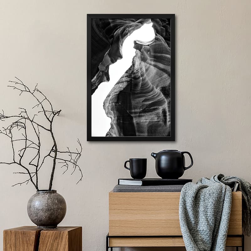 Black Arizona Series - Antelope Canyon Natural Wonder IV Premium Framed Poster by Philippe Hugonnard