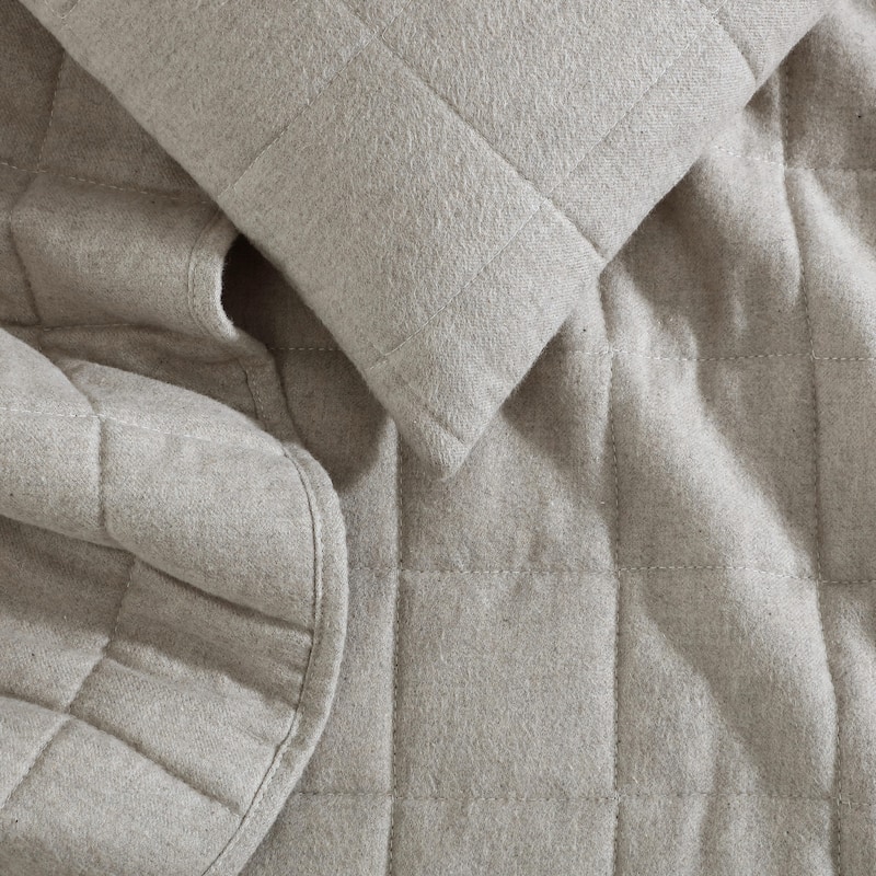 Calvin Klein Melange Cotton Flannel Solid Reversible Quilt