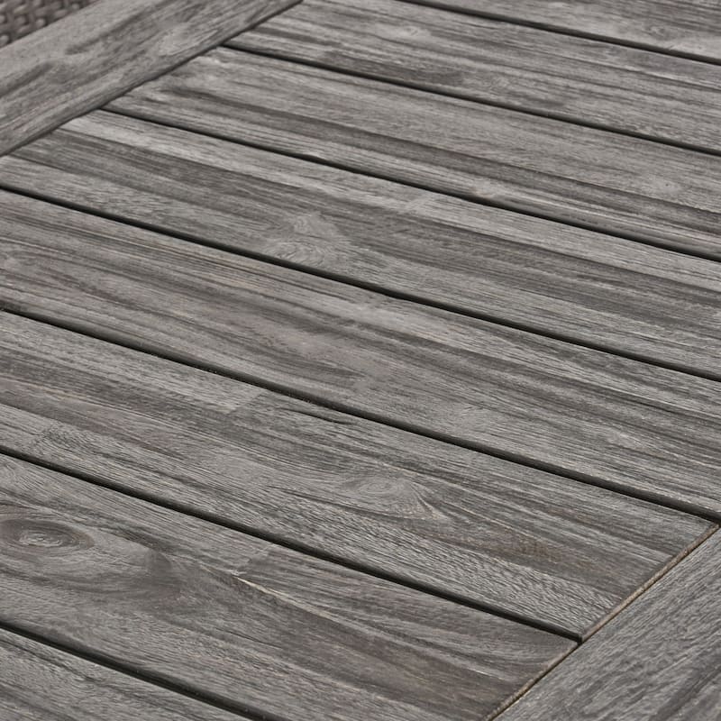 Roomfitters Outdoor Dining Table, 69" Rectangular Acacia Wood Patio Table with Modern Frame for Garden or Deck, Dark Gray