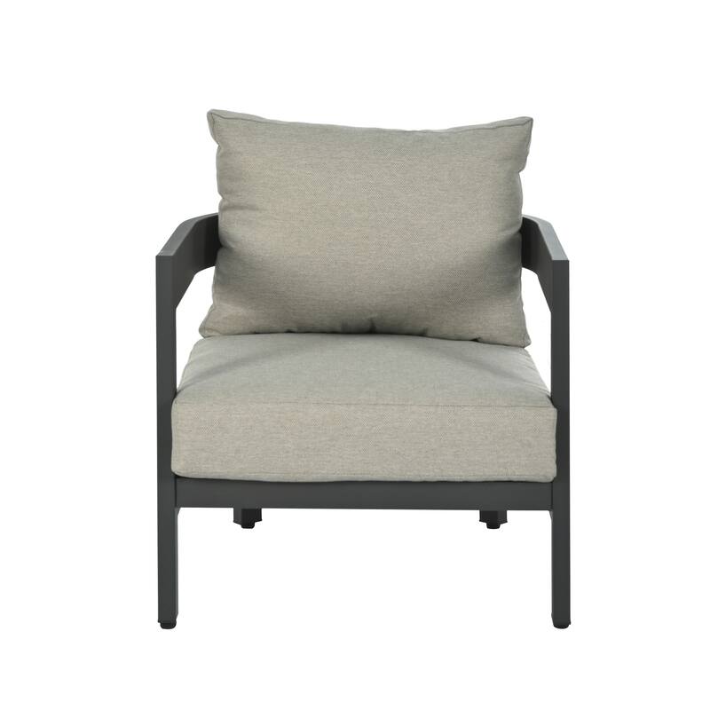 4-Piece Outdoor 5-Seater Iron Sofa Set with Coffee Table