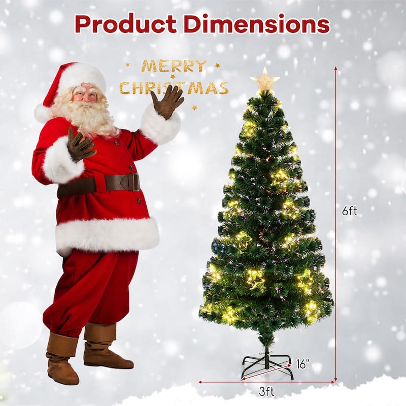 Gymax 4/5/6/7 FT Artificial Xmas Tree w/ 270 Branch Tips 509 Warm