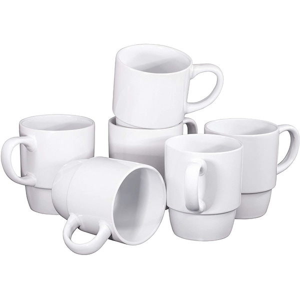 Ceramic Stacking Coffee Mug Tea Cup Dishwasher Safe Set of 6 - Large 18 Ounce. Opens flyout.