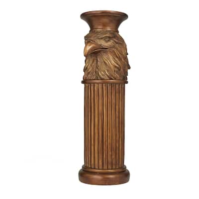 Polystone Eagle Pedestal Table - Bronze - Roche River Decor