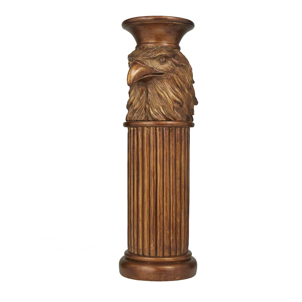 Polystone Eagle Pedestal Table - Bronze - Roche River Decor