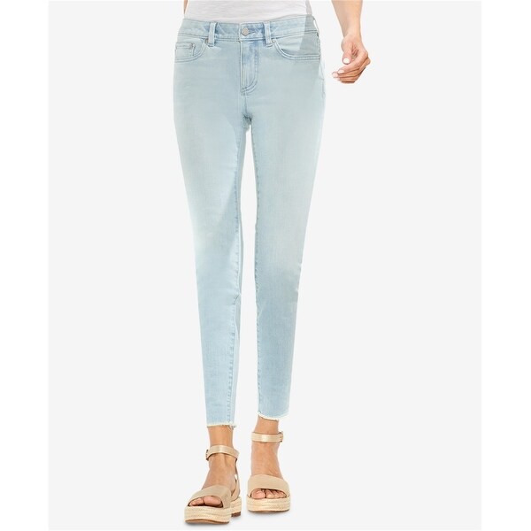 Vince Camuto Womens Raw-Hem Skinny Fit Jeans, Blue, 32. Opens flyout.