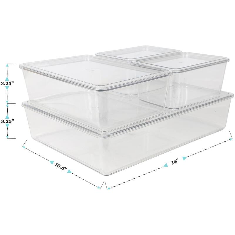 Flash Furniture GS-BA-S4-MS Brody 3-1/4" Tall Clear Office Organizer
