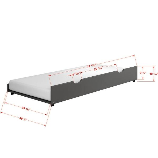dimension image slide 3 of 4, Dark Grey Full over Double Twin Bunk Bed