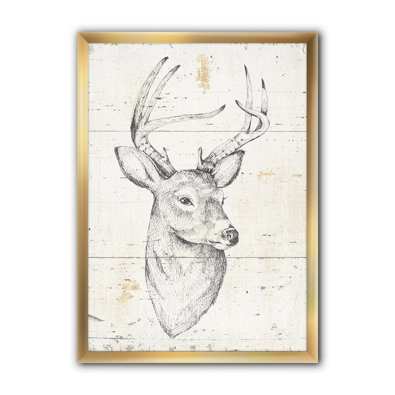 Designart "Deer Wild and Beautiful II" Wildlife Animal Framed Art Print