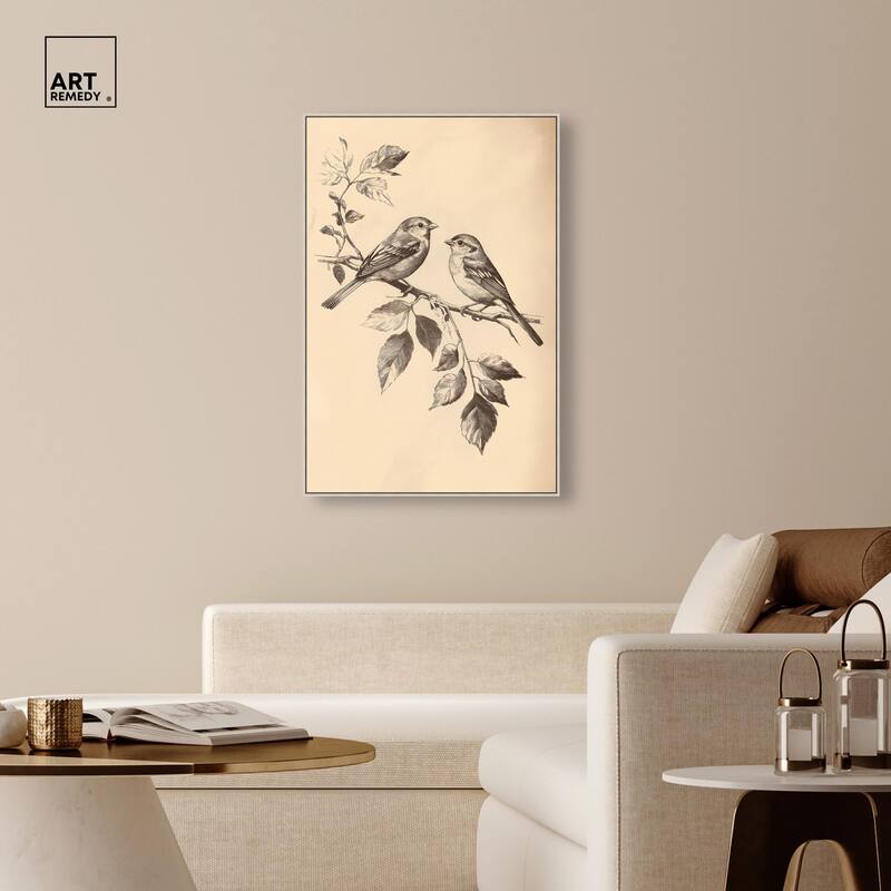 Pair of Finches II Canvas by Art Remedy
