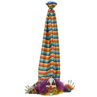 3.8' Outdoor Halloween Animatronic Hanging Clown Corpse, Sound and Motion Activated Animated Prop