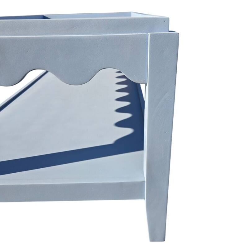 Carolina Chair & Table Scallop Coffee Table - Rectangular Mango Wood Side Table - Decorative Edge and Lower Shelf