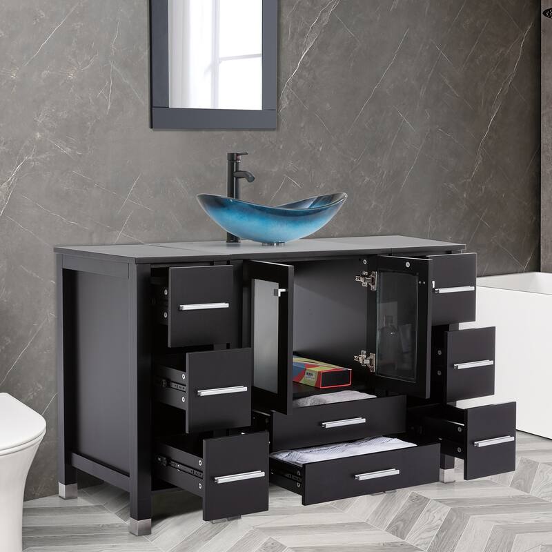 48" Bathroom Vanity with Sink Set Side Cabinet Combo
