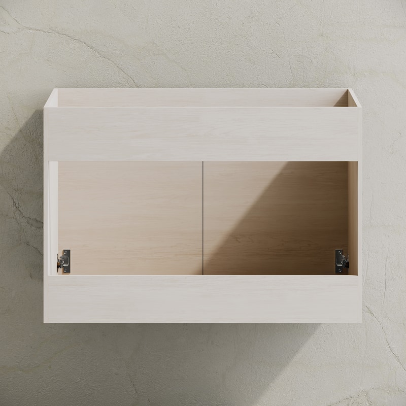 St. Tropez 30" Wall-Mounted Bathroom Vanity Cabinet Without Top In White Oak - 30