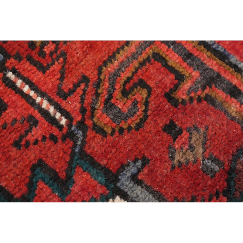 Hand Knotted Oriental 100% Wool Carpet Traditional Medallion Red Heriz Area Rug - 11' 4'' X 8' 1''