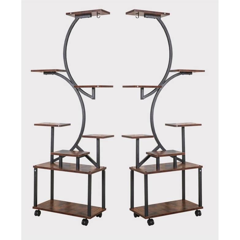 Plant Stand Indoor with Grow Lights,8 Tiered Plant Shelf, 61" Tall Plant Stand,Metal Plant Holder Stand,S-Shaped Plant Rack