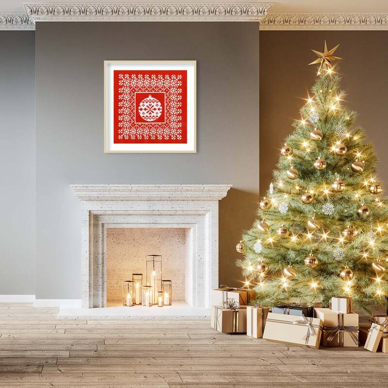 Fair Isle Snowflake V by Chariklia Zarris Wood Framed Wall Art Print