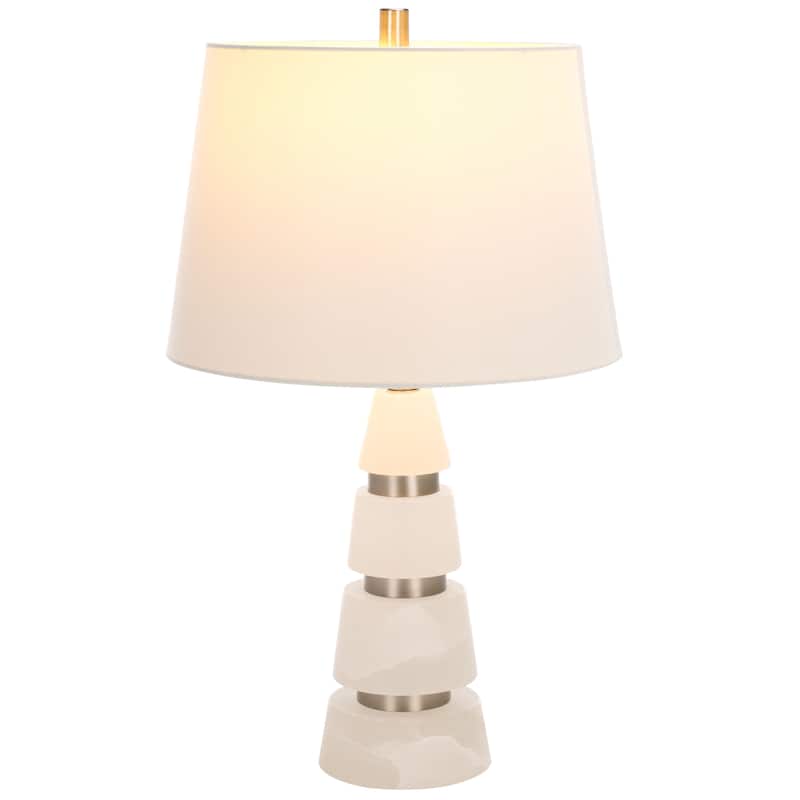 SAFAVIEH Couture Hertha Alabaster Table Lamp - 15 In W x 15 In D x 25 In H - 15Wx15Dx25H