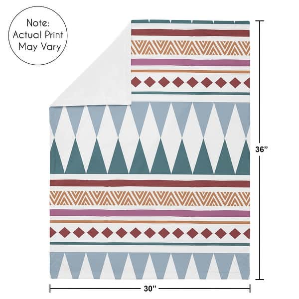 Aztec Boho Chic Girl Baby Receiving Security Swaddle Blanket - Yellow Blue Gold Mauve Purple Pink Bohemian Southwestern Rustic