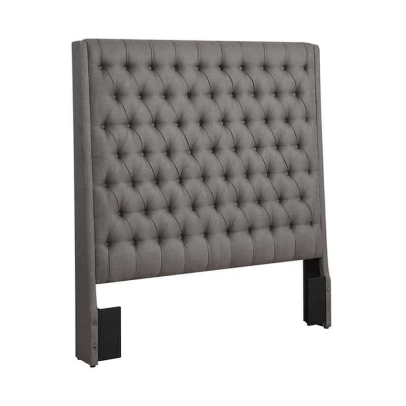 Leiden Button-tufted Upholstered Tall Headboard - Grey - Queen