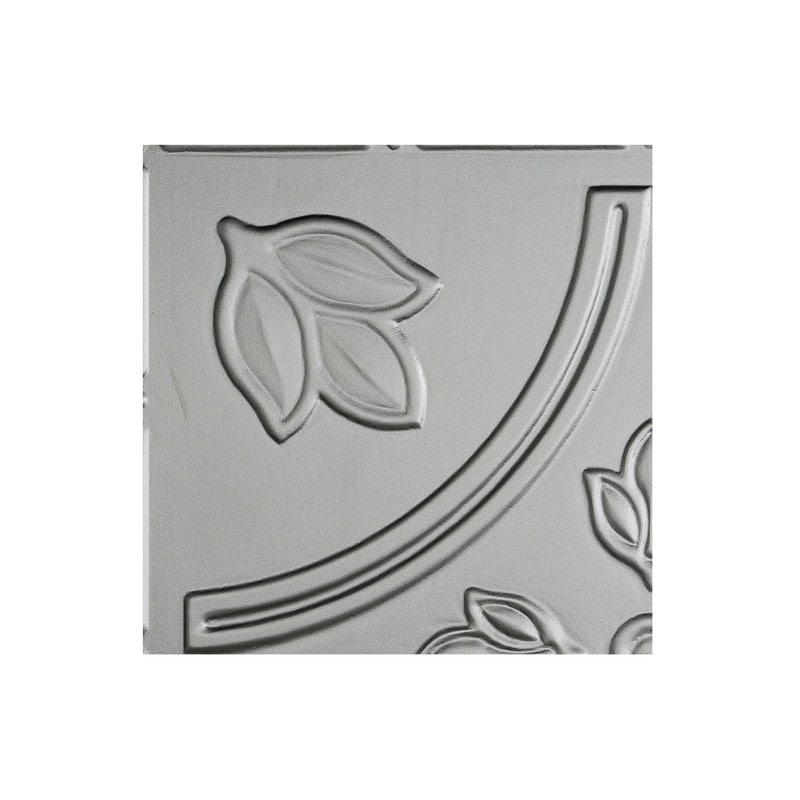 FASÄDE Traditional Style 5 Decorative Vinyl 2ft x 2ft Lay in Ceiling Panel in Argent Silver (5 Pack)