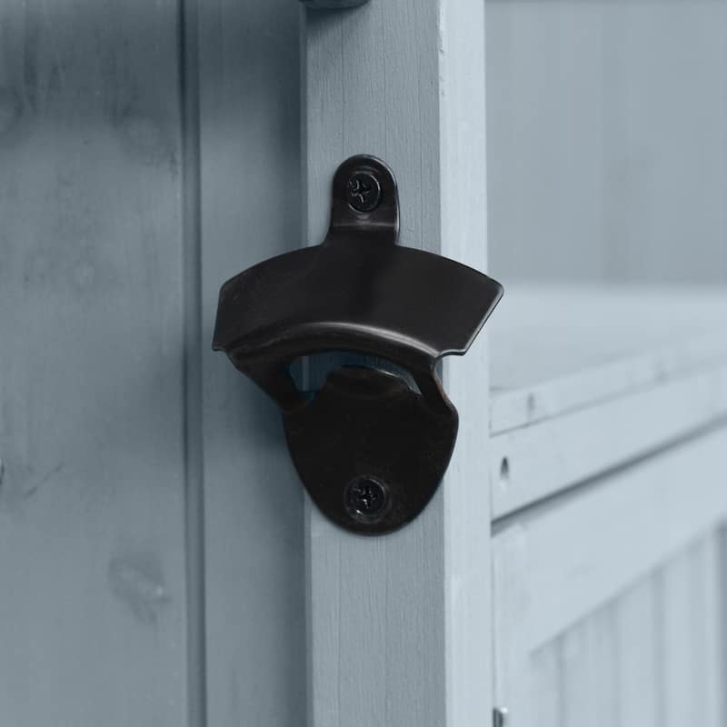 80.5" Solid Wood Outdoor Kitchen Island with Stainless Steel Top, Grill Cart Compatible with Big Green Egg & Blackstone