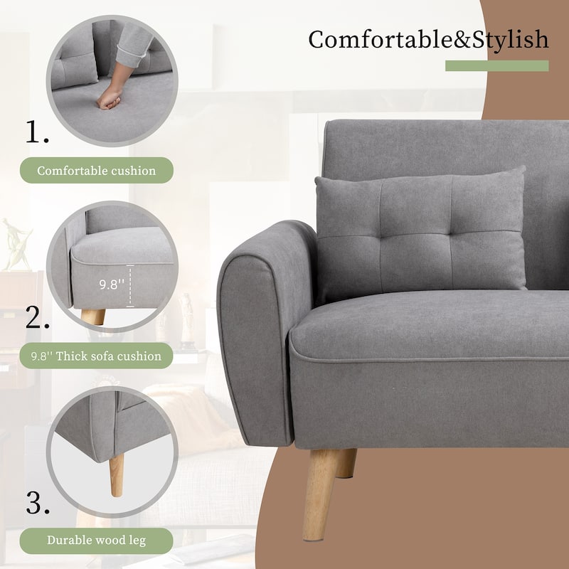 Futzca 47" Small Modern Loveseat Sofa