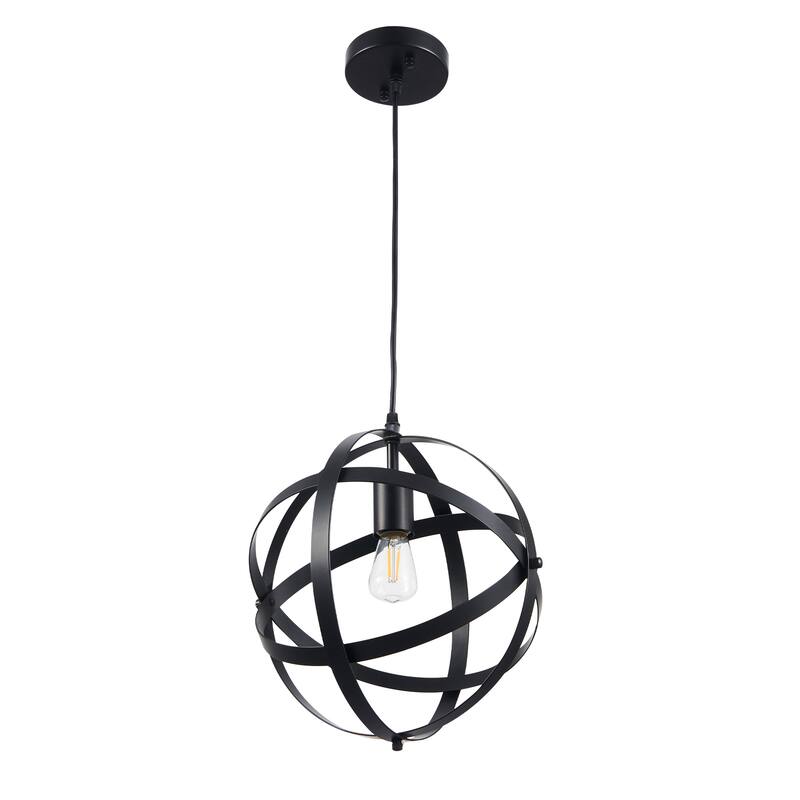 CO-Z Industrial Single Light Globe Pendant Chandelier - Black