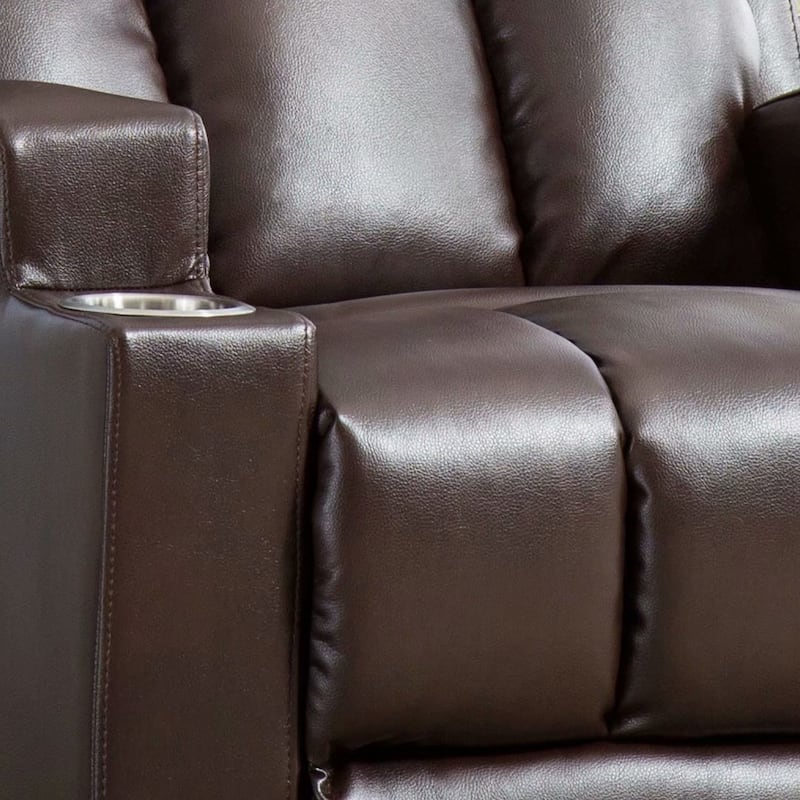 EBELLO-Breathable PU Leather Recliner Chair with 2 Cup Holders