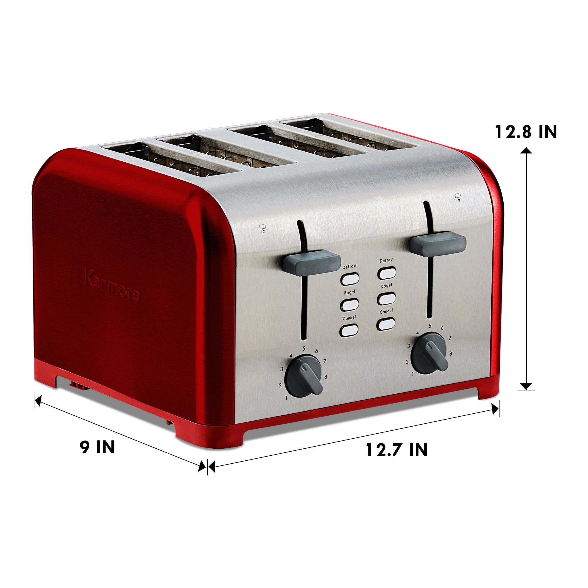 Retro 2 Slice Toaster with Extra Wide Slots in Red Oster Color: Black